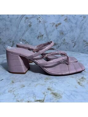 Antonio Melani Women's Size 10M Shoes Pink Leather Mules Strappy Fashion Heels